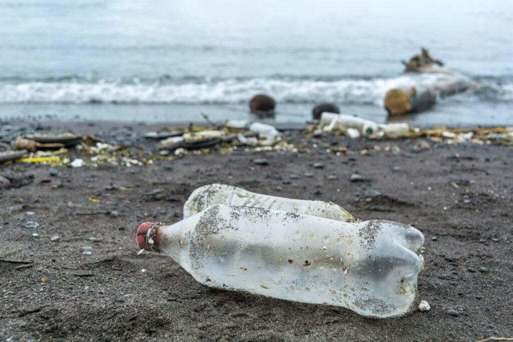 Concept of global trash pollution of the seas and oceans.